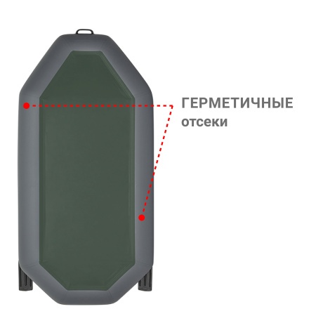 М-2 Оптима Лайт (260 см) Лодка (серая 2624)