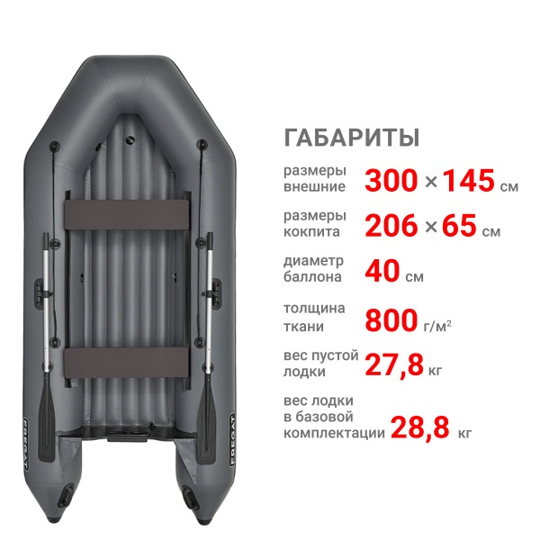 300 Е НДНД Лодка (серая)