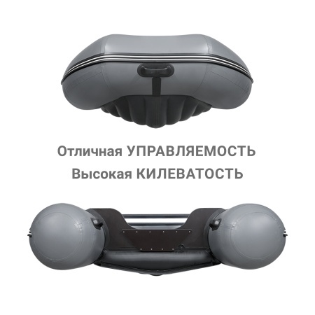Фрегат 430 аэр (Лодка ПВХ моторная НДНД) (серый)