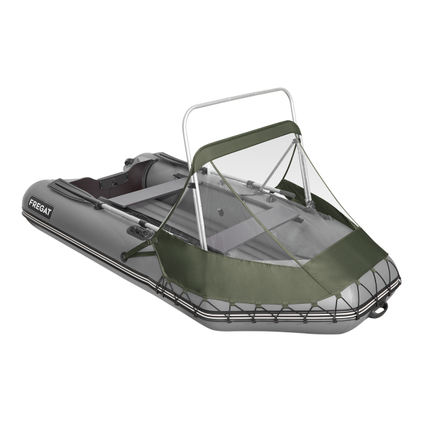 Тент с таргой носовой универсальный для лодки 300, зеленый