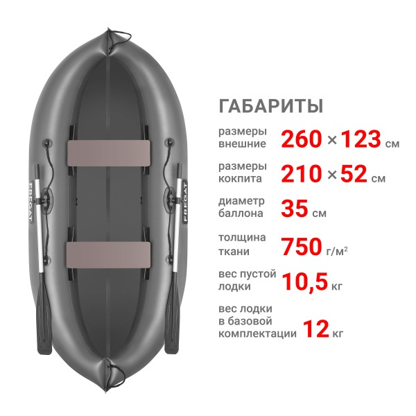 М-2 У (260 см) Лодка (серая 2529)