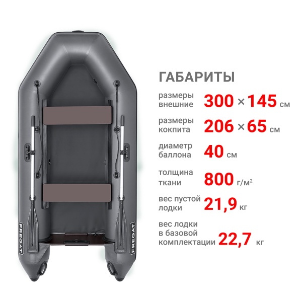 300 Е Лодка (серая)