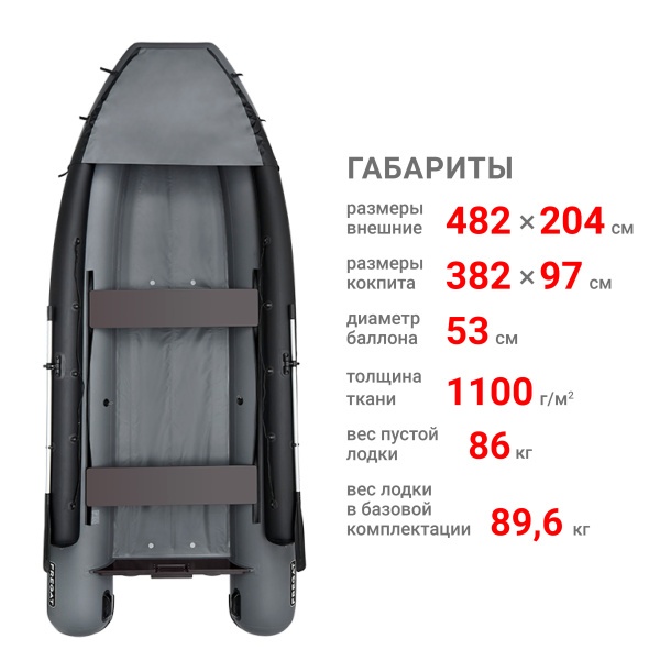 480 фм джет Лодка (серый 115182)