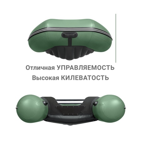 Фрегат 390 аэр (Лодка ПВХ моторная НДНД) (зеленая)