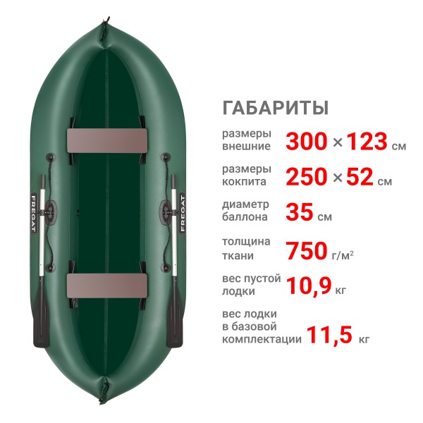 М-5 У (300 см) Лодка (зеленая)