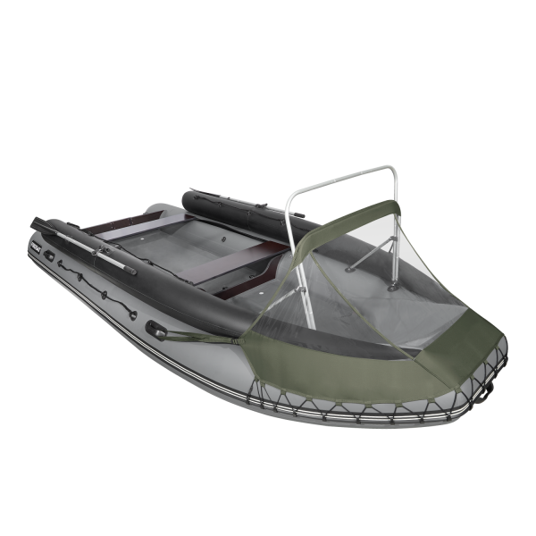 Тент с таргой носовой универсальный для лодки 520, зеленый