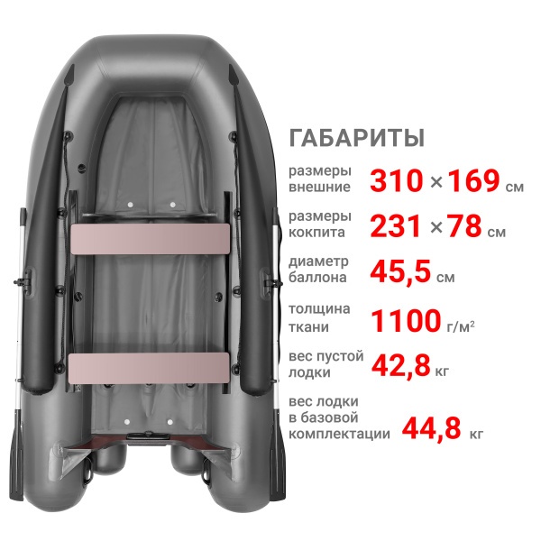 310 фм Лодка (серый 110042)