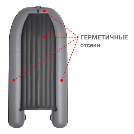 Фрегат 370 аэр (Лодка ПВХ моторная НДНД) (серая)