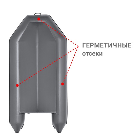 Фрегат 280 ЕК с килем (Лодка ПВХ моторная) (серая)