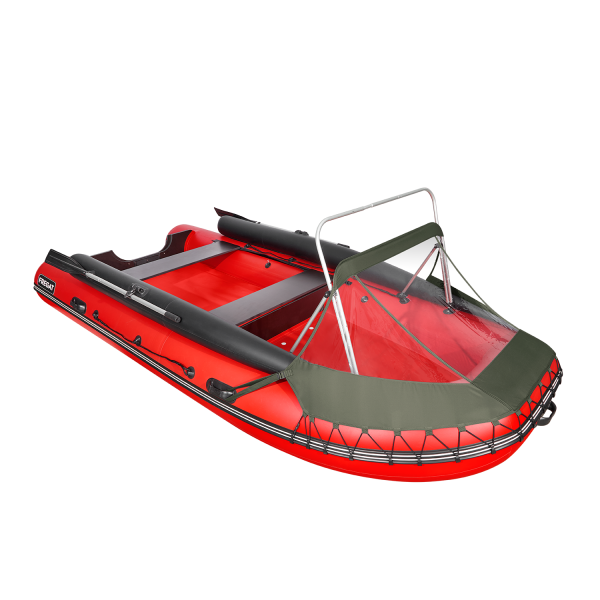 Тент с таргой носовой универсальный для лодки 430, зеленый